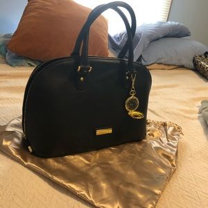 NWOT Joy & Iman Genuine Black Leather Handbag